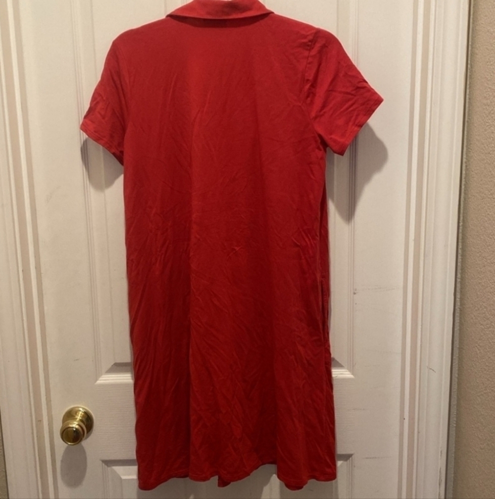 J. Jill Women's Modal Cotton Red Button Up Midi Dress Size Small - Picture 5 of 7